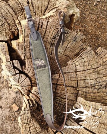 Geweerriem leder met Varken motief